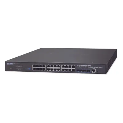 Switch Administrable Capa 3, 24-Puertos 10/100/1000T + 4-Puertos 10G SFP+, Apilable