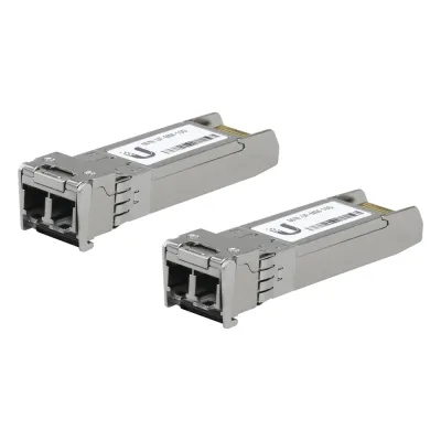 UFiber Módulo SFP+ 10G, transceptor MiniGibic MultiModo 10 Gbps, distancia 300m, conectores LC, paquete de 2 piezas