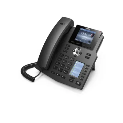 Teléfono IP empresarial para 4 Líneas SIP con 2 pantallas LCD, 6 teclas BLF/DSS, puertos Gigabit y conferencia de 3 vías, PoE