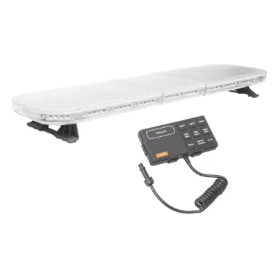 Barra de luces de 47" rojo/azul, 88 LED, con control de tráfico en color ámbar, ideal para equipar unidades de seguridad publica
