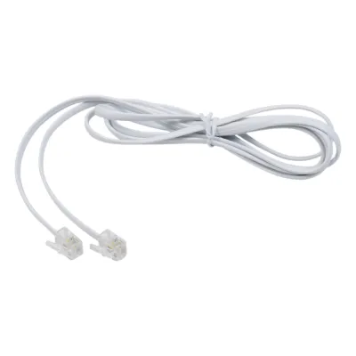 Cable Telefónico RJ11, Plano, Color Blanco, 1.5 Metros (4.92 Pies)