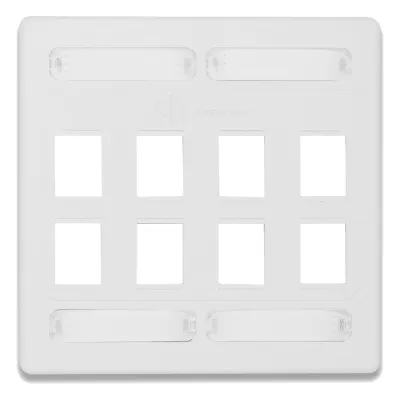 Placa de Pared Doble Modular 10G MAX de 8 Salidas, Color Blanco