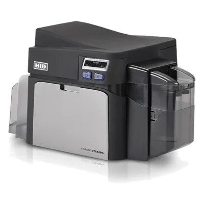 Impresora de Tarjetas ID FARGO DTC4250e / Dye Sublimation y Transferencia Térmica de Resina / Resolución 300 dpi / Seguridad AES-256 / Interfaz USB 2.0 y Ethernet / Capacidad de Tarjeta de Entrada 100 Tarjetas