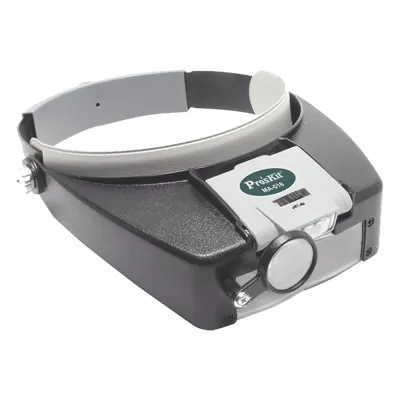 Lampara LED en correa frontal con lentes de aumento 1.8X, 2.6X y 5.8X.