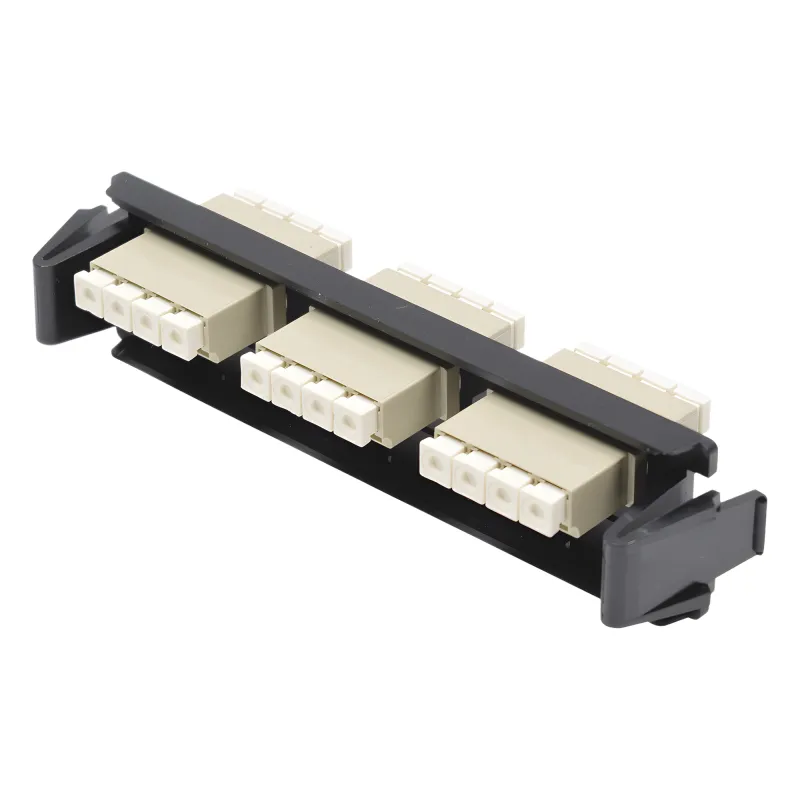 Placa Acopladora de Fibra Óptica Quick-Pack, Con 3 Conectores LC Quad (12 Fibras), Para Fibra Multimodo, Beige