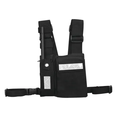 Pechera Universal Sin Logo con Soporte para Radio y Bolígrafo más Bolsa con Cinta Adherente para su Seguridad.