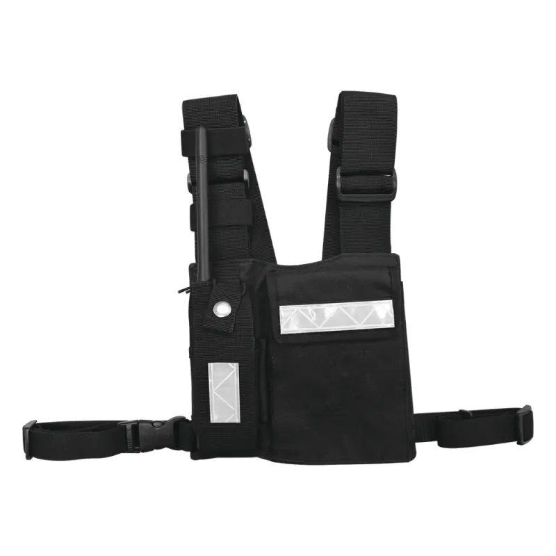 Pechera Universal Sin Logo con Soporte para Radio y Bolígrafo más Bolsa con Cinta Adherente para su Seguridad.