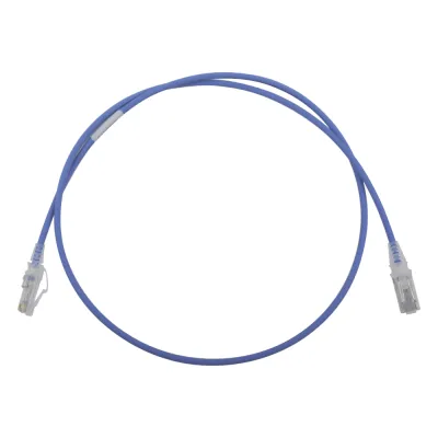 Patch Cord MC6 Modular Cat6 UTP, CM/LS0H, 0.91 Metros (3 Pies), Color Azul, Diámetro Reducido (28AWG)