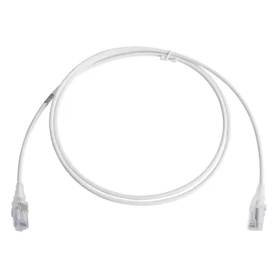 Patch Cord MC6 Modular Cat6 UTP, CM/LS0H, 1.52 Metros (5 Pies), Color Blanco, Diámetro Reducido (28AWG)