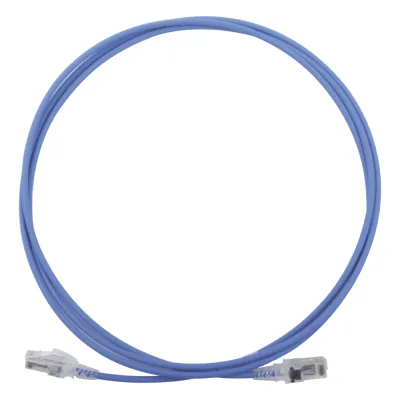 Patch Cord MC6 Modular Cat6 UTP, CM/LS0H, 2.13 Metros (7 Pies), Color Azul, Diámetro Reducido (28AWG)