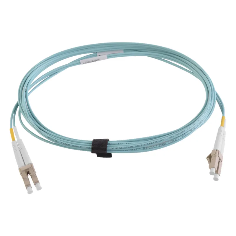 Jumper de Fibra Óptica Multimodo 50/125 XGLO OM3, LC-LC Duplex, OFNR, Color Aqua, 5 Metros (16.40 Pies)