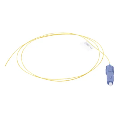 Pigtail de Fibra Óptica SC/UPC Simplex, Monomodo OS1/OS2 XGLO, OFNR, Color Amarillo, 1 Metro (3.28 Pies)