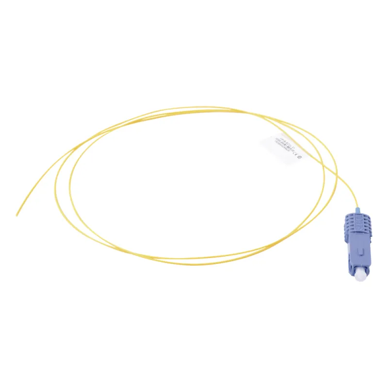 Pigtail de Fibra Óptica SC/UPC Simplex, Monomodo OS1/OS2 XGLO, OFNR, Color Amarillo, 1 Metro (3.28 Pies)
