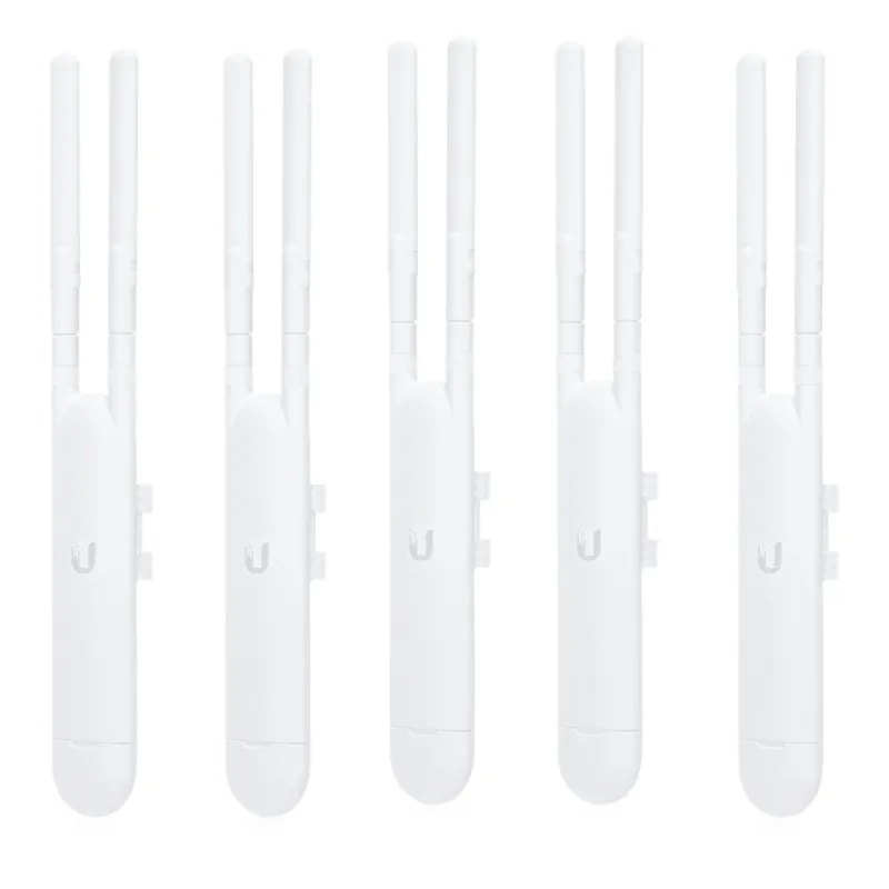 Paquete de 5 Access Point UniFi doble banda para exterior, antenas desmontables 360° , 802.11ac MIMO 2X2, hasta 100 usuarios por equipo. 802.3af, Sin PoE´s