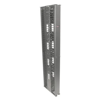 Organizador RouteIT Vertical Doble de 45UR, Fabricado en Acero Laminado en Frío 16AWG, 6in (152mm) de Ancho