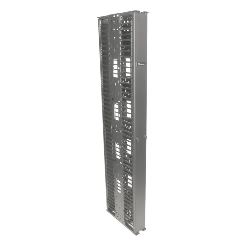Organizador RouteIT Vertical Doble de 45UR, Fabricado en Acero Laminado en Frío 16AWG, 6in (152mm) de Ancho