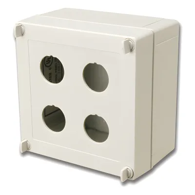 Caja industrial de conexión (Ruggedized), de 4 puertos de cobre o fibra, con protección IP66/IP67 (NEMA 4X)
