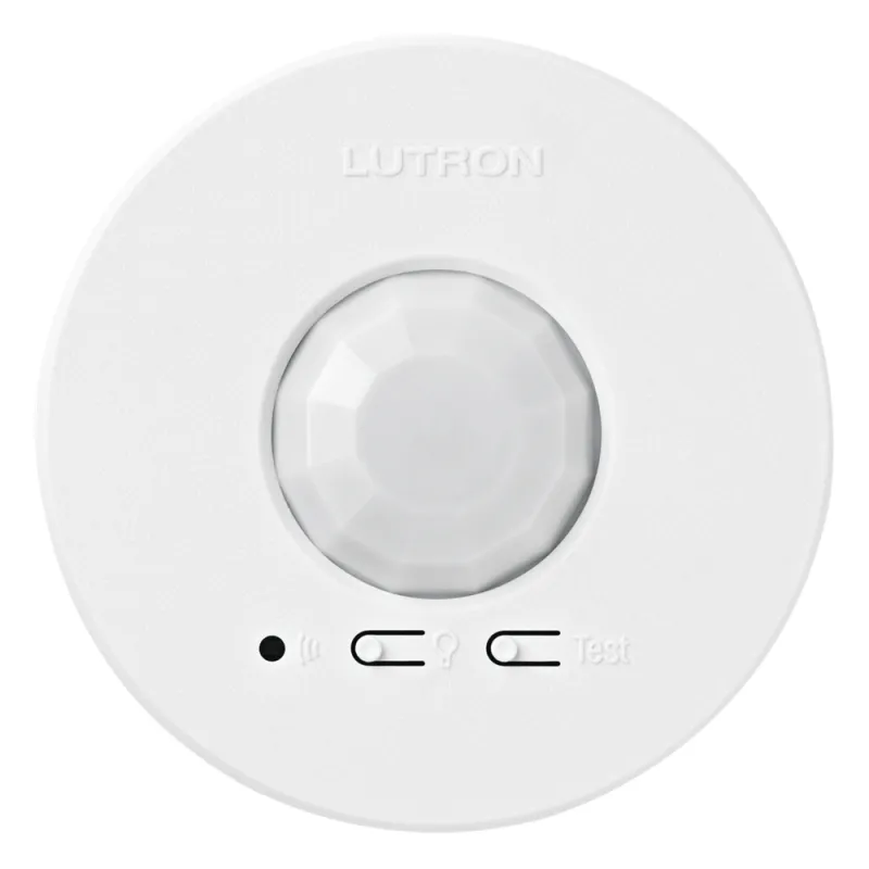 Sensor de ocupación y vacancia inalámbrico de techo, PIR 360°, cobertura de 30.2 a 62.4 m², a batería, compatible con RadioRA 2, RA2 Select, RadioRA 3 y Vive