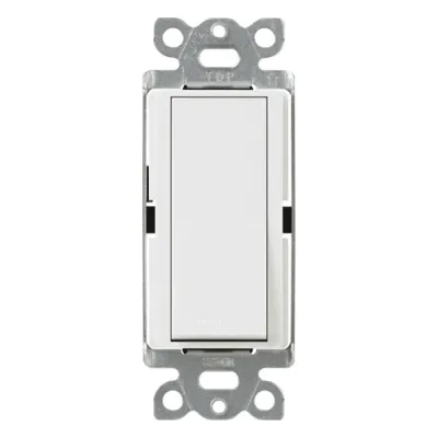 Apagador de pared Claro unipolar tipo paleta, 15 A, 120/277 V, para cargas generales de iluminación y motores, color blanco brillante