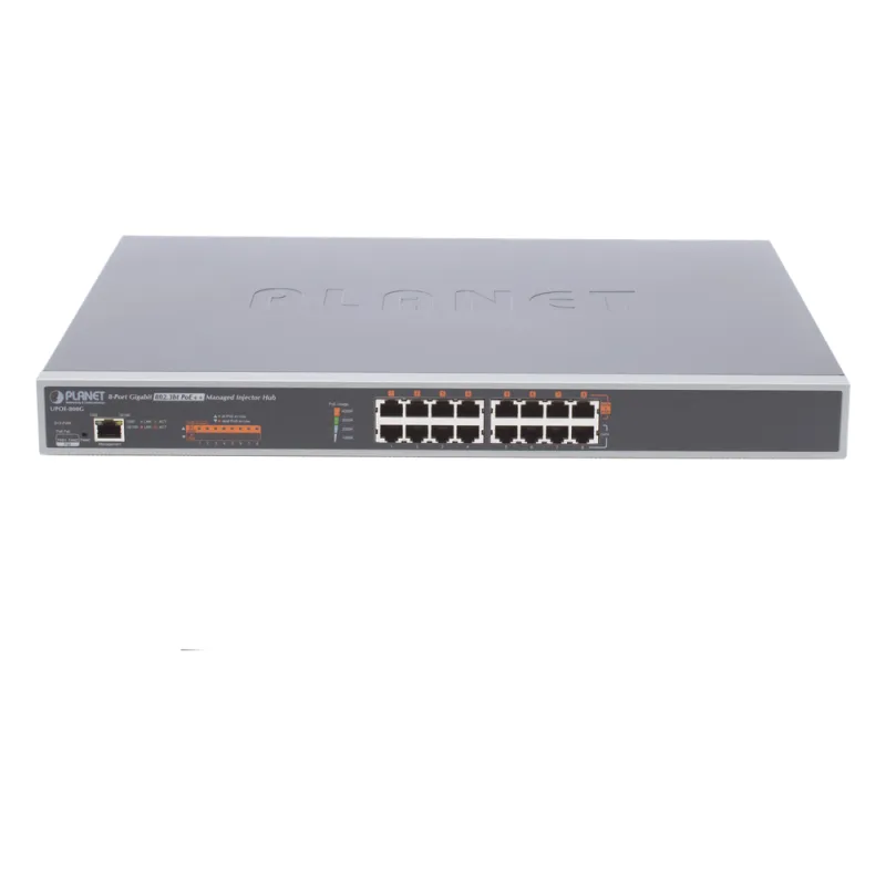 Inyector HUB Adminsitrable Ultra PoE 802.3af/at 8 Puertos Gigabit, Potencia 400W
