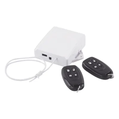 Receptor universal 433 MHz con dos controles remotos y salidas relay compatible con múltiples paneles de alarma
