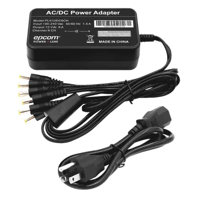Fuente de Poder de 6 Salidas tipo Jack Macho de 12 Vcc / 6 Amper