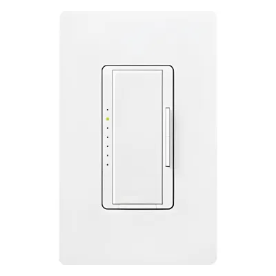 Atenuador de pared Maestro de 600 W para bajo voltaje electrónico (ELV), incandescente y halógeno, 120 V, unipolar o multilocación con accesorios MA-R, color blanco