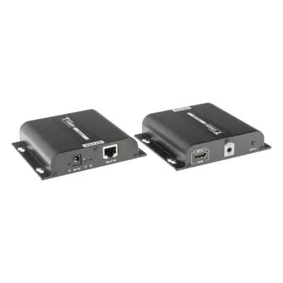 Kit Extensor HDMI para distancias de 120 metros / Resolución 4K @ 30Hz / Cat 5e/6 / Soporta conexión Uno a Uno y Uno a Muchos / Hasta 253 Rx / HDbitT / Soporta control remoto del equipo fuente.
