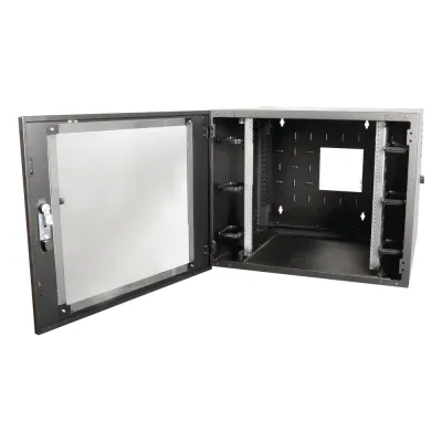 Gabinete de Pared Estándar de 19in, Abatible, de 12 UR, 610 mm de Profundidad, Color Negro