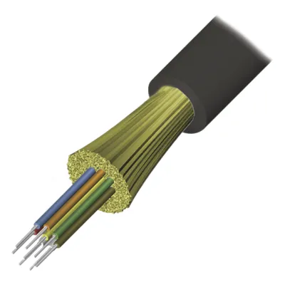 Cable de Fibra Óptica de 12 Hilos, Interior/Exterior, Tight Buffer, No Conductiva (Dieléctrica), Plenum, Monomodo OS2, 1 Metro (3.28 Pies)