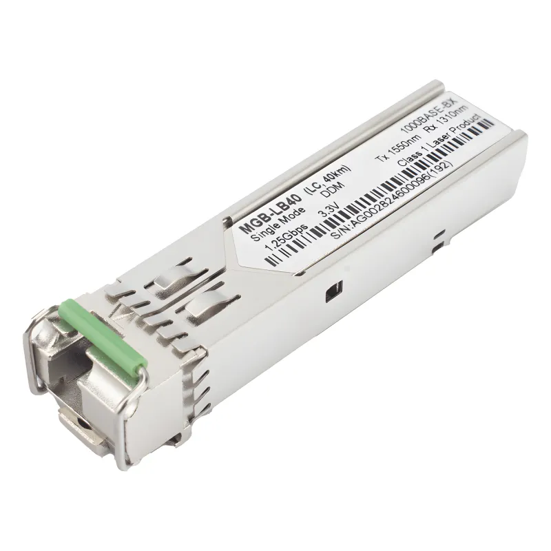 Transceptor mini-Gbic SFP 1G LC TX:1550nm RX:1310 para fibra Mono Modo 40 Km WDM, Requiere MGB-LA40