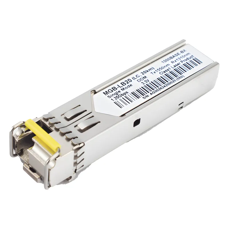 Transceptor mini-Gbic SFP 1G LC TX:1550nm RX:1310 para fibra Mono Modo 20 Km WDM, Requiere MGB-LA20