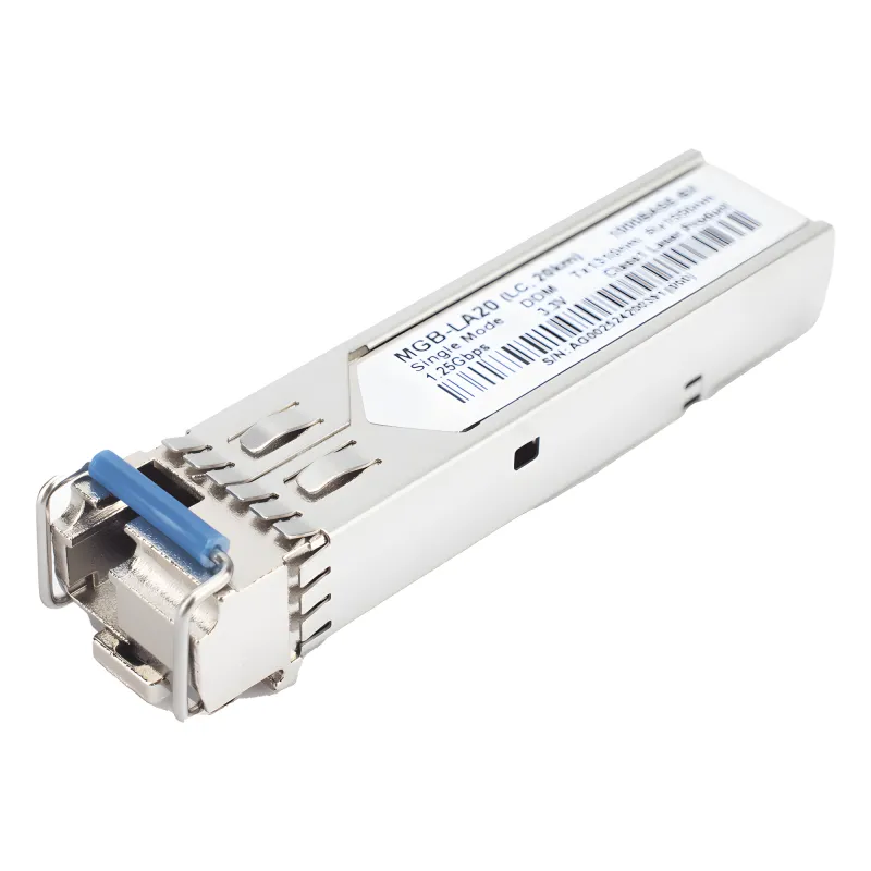 Transceptor WDM mini-Gbic SFP 1G LC TX:1310nm RX:1550 para fibra Mono Modo 20 Km, Requiere MGB-LB20