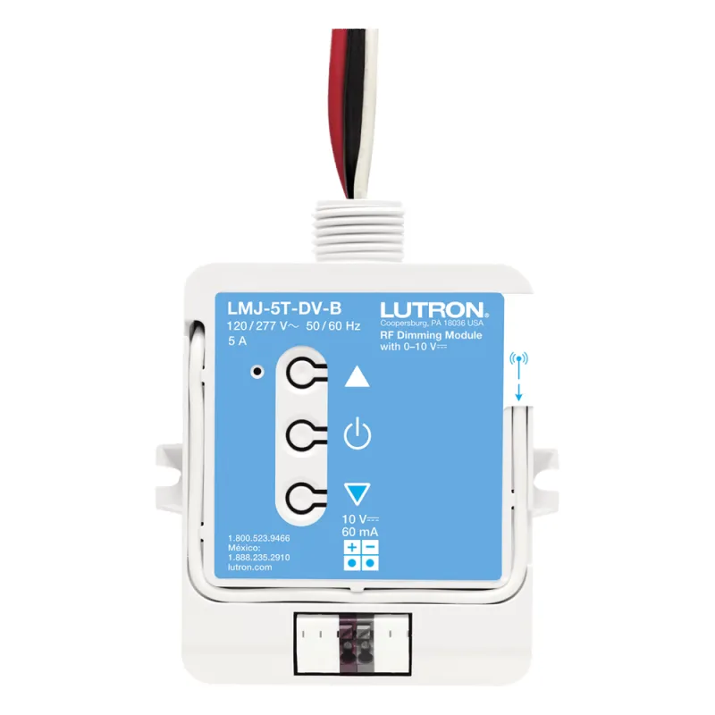 Módulo de atenuación RF con control 0-10 V para balastros fluorescentes y drivers LED, conmuta hasta 5 A a 120/277 V, para sistemas RadioRA 2 y HomeWorks QS