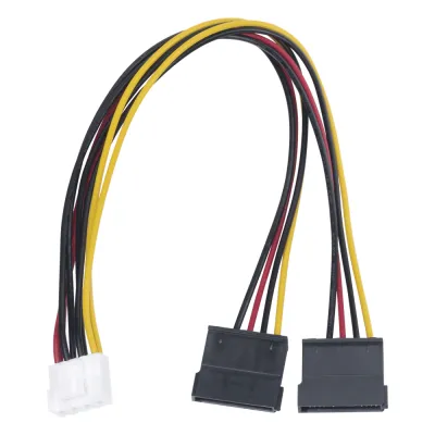 Cable Doble de Corriente SATA / Compatible con DVR's epcom / HIKVISION / 25 cms de Longitud