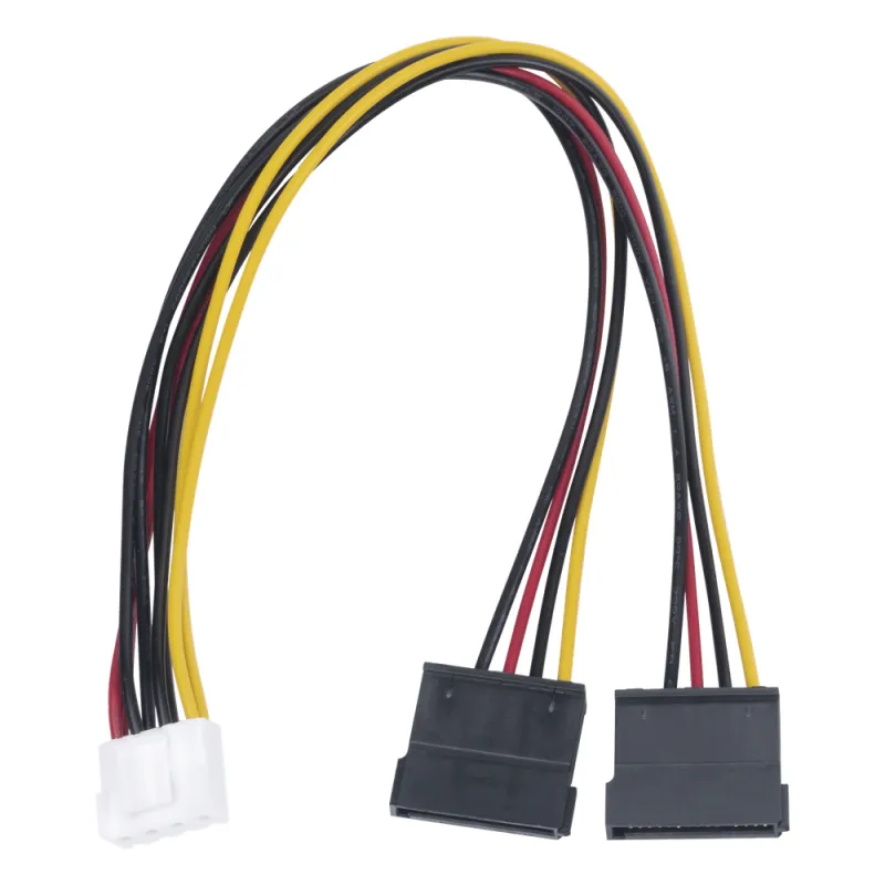 Cable Doble de Corriente SATA / Compatible con DVR's epcom / HIKVISION / 25 cms de Longitud