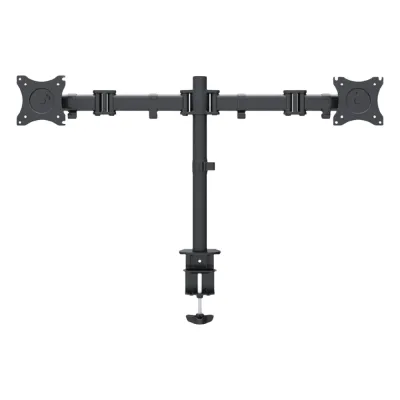 Montaje de Escritorio articulado para 2 monitores de 13 a 27" / Soporta hasta 10 kg / Vesa 75 x 75 / 100 x 100 / Acero / Giro: 360°