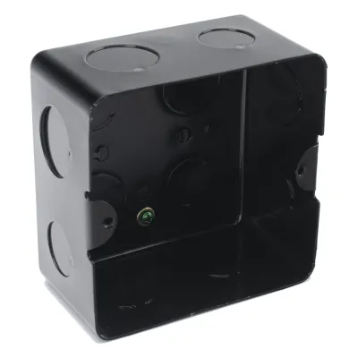 Caja de Registro de Acero Galvanizado, 10x10 cm (3.94x3.94 Pulgadas), Color Negro (11000-00000)