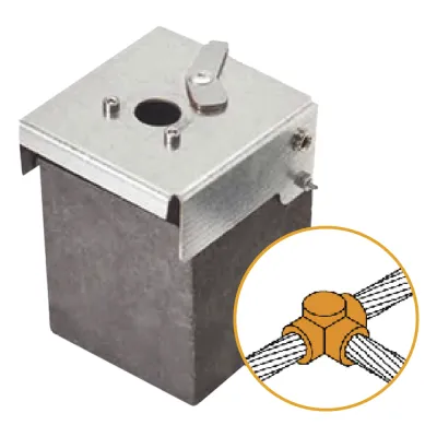 Conector Tipo T de Latón / Cable 50-70 mm² (1/0-2/0 AWG) / Alta Conductividad / Resistente a Corrosión / Unión Segura