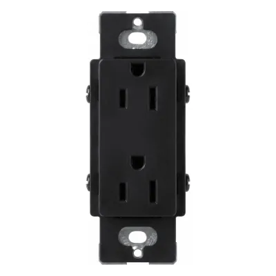 Tomacorriente dúplex de 15 A y 125 V estilo decorador, línea Satin Colors en color Midnight, complemento para controles y placas Lutron; placa se vende por separado