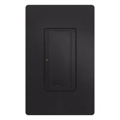 Switch de pared inteligente RadioRA 2 con cable neutro, 8 A en iluminación y motores de hasta 1/4 HP, 120 V, unipolar o multilocación, color Midnight