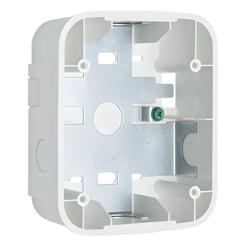 Caja de montaje en superficie para pared, color blanco, compatible con sirenas, estrobos y campanas, Serie L
