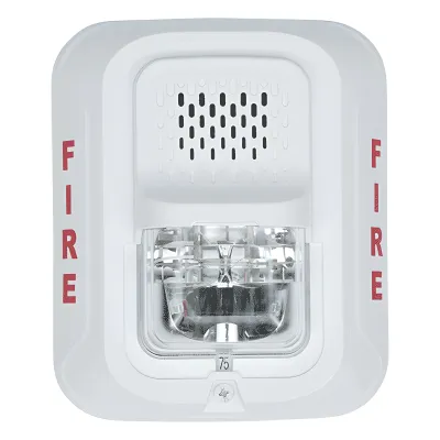 Sirena con Lámpara Estroboscópica a 2 Hilos, Montaje en Pared, Color Blanco, Configuración Estroboscópica Seleccionable, Nuevo Diseño Moderno y Elegante y Menor Consumo de Corriente