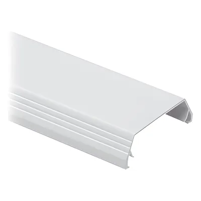 Cubierta (Tapa) tipo bisagra para canaleta T-45, de PVC rígido, 60.3 x 19.1 x 2438.4 mm, Color Blanco Mate