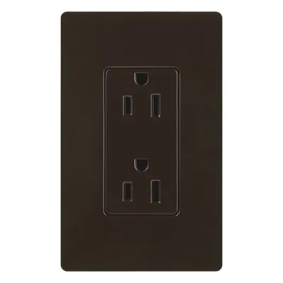 Tomacorriente dúplex de 15 A y 125 V color café, línea Claro para combinar con controles y placas Lutron de estilo Designer