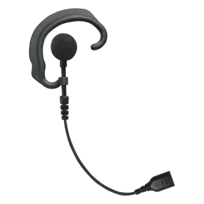 Auricular de gancho para el oído (RESPONDER) con cable de fibra trenzada y conector SNAP. Requiere micrófono de solapa de 1 o 2 hilos de la Serie SNAP.