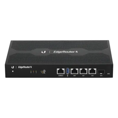 EdgeRouter 4, con 3 puertos 10/100/1000 Mbps + 1 puerto SFP, con funciones avanzadas de ruteo