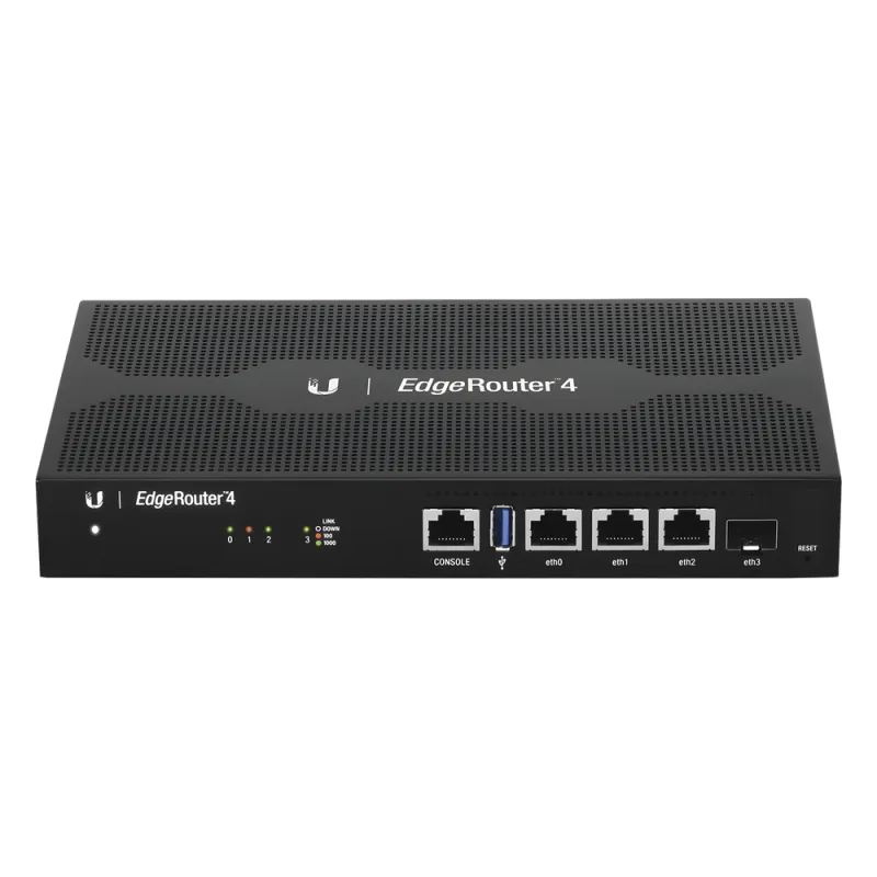 EdgeRouter 4, con 3 puertos 10/100/1000 Mbps + 1 puerto SFP, con funciones avanzadas de ruteo