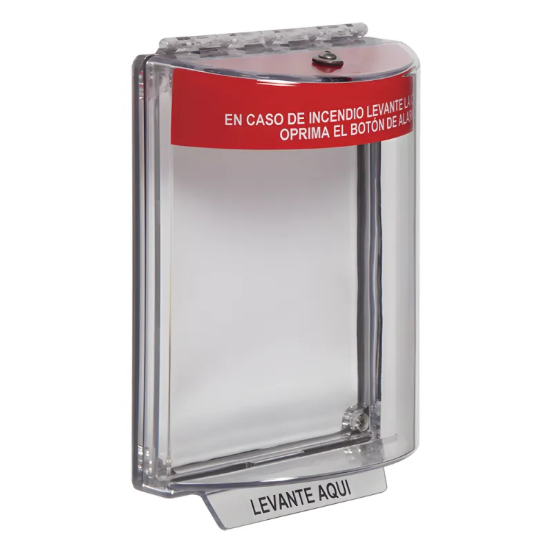 Cubierta Transparente Serie Universal Stopper®, Texto De Incendio En Español