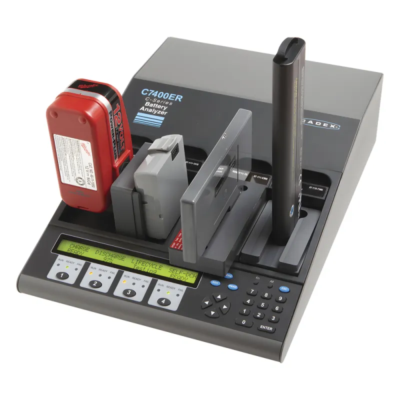 CADEX 7400ER-C Analizador de baterías de 4 cavidades (170 W) no incluye adaptadores.